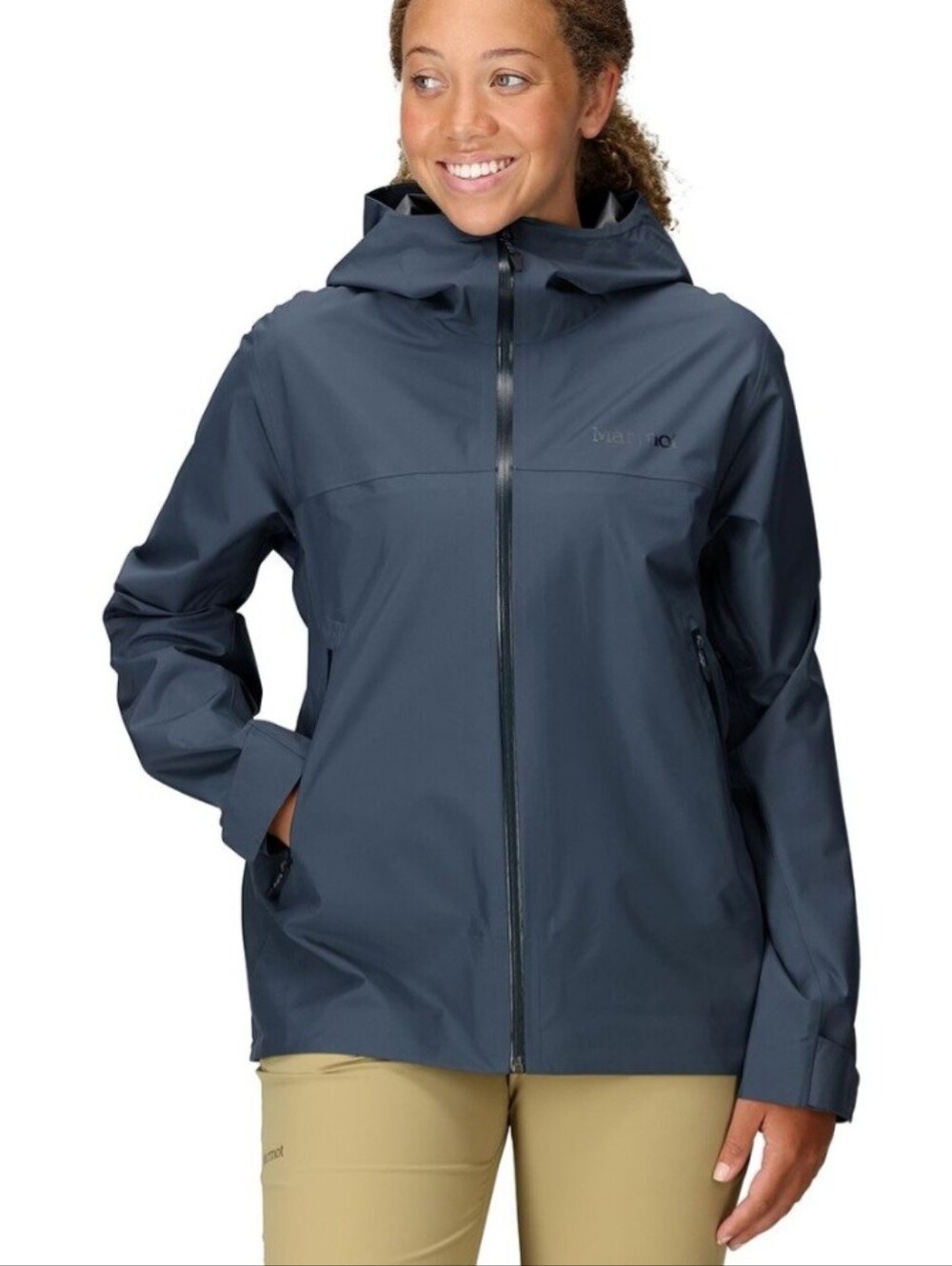 Marmot Women's Hooded Waterproof Jacket in Navy